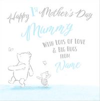 Tap to view Classic Winnie The Pooh Blue Mummy 1st Mothers Day Card
