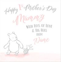Tap to view Classic Winnie The Pooh Pink Mummy 1st Mothers Day Card
