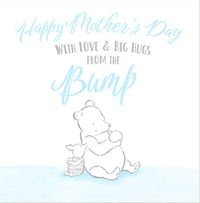 Tap to view Classic Winnie The Pooh Mum Blue Big Hugs from the Bump Mothers Day Card