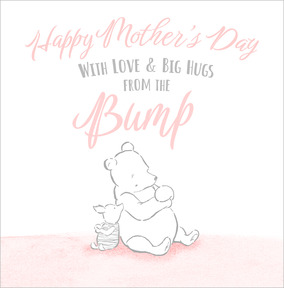 Classic Winnie The Pooh Mum Blue Big Hugs from the Pink Bump Mothers Day Card