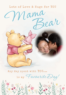 Disney Winnie The Pooh Mama Bear Blue Mothers Day Card