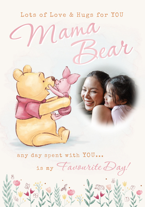 Disney Winnie The Pooh Mama Bear Pink Mothers Day Card