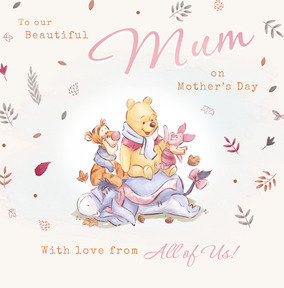Disney Winnie The Pooh and Friends Beautiful Mothers day Card