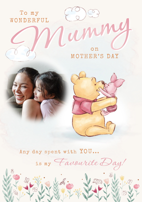 Disney Winnie The Pooh and Piglet Favourite Day Mothers day card