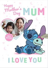 Tap to view Stitch Happy Mother's Day Mum Heart Photo Card