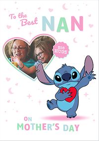 Tap to view Stitch Happy Mother's Day Nan Heart Photo Card