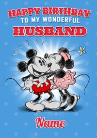 Tap to view Mickey & Minnie Wonderful Husband Birthday Card