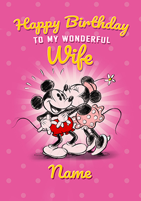Mickey & Minnie Wife Birthday Card