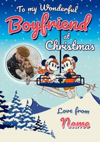 Boyfriend Mickey & Minnie Photo Christmas Card