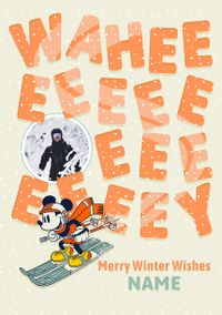 Tap to view Mickey Mouse Winter Wishes Christmas Photo Card