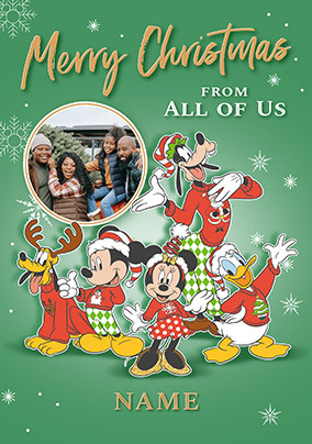 Mickey & Friends From All Of Us Christmas Photo Card