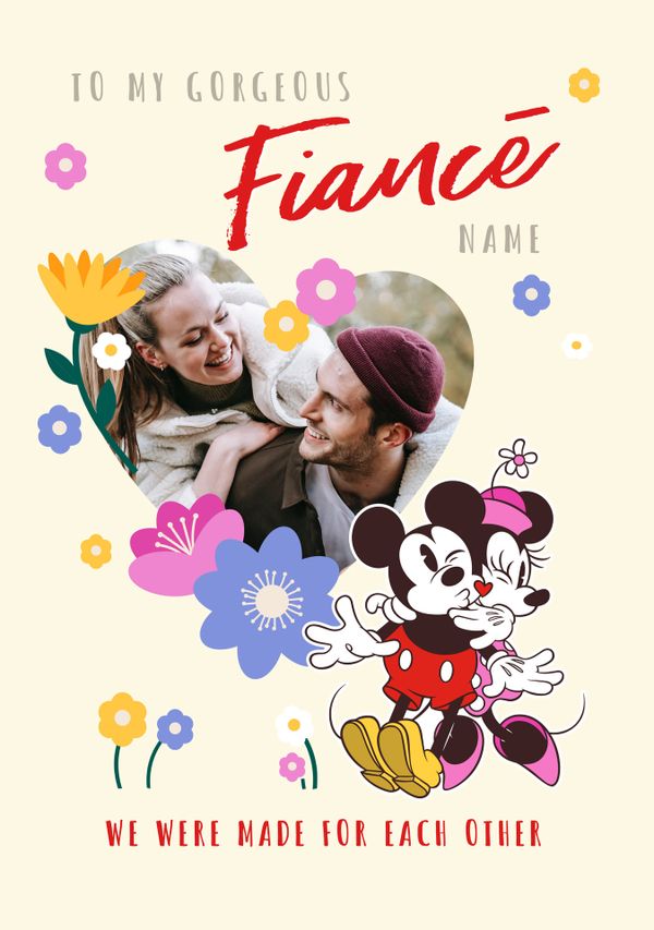 Photo of Mickey & Minnie My Fiance Valentine's Day Photo Card