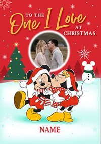 Tap to view Mickey & Minnie To The One I Love Christmas Photo Card