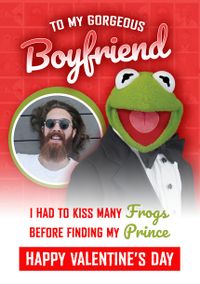 Muppets Kermit Kiss a lot of Frogs Valentines Card
