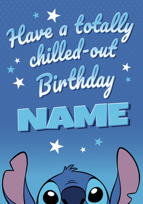Stitch - Chilled Out Personalised Birthday Card