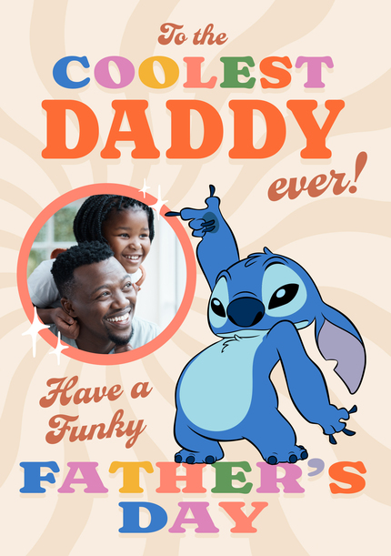 Stitch - Coolest Daddy Funky Father's Day Photo Card