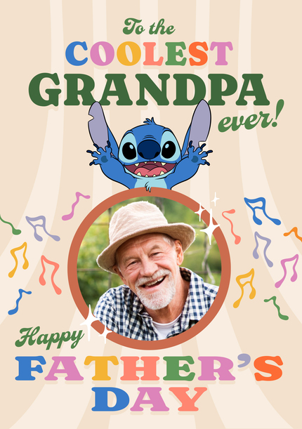 Stitch - Coolest Grandpa Happy Father's Day Photo Card