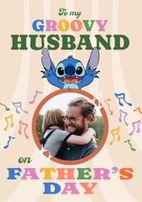 Tap to view Stitch - Groovy Husband Happy Father's Day Photo Card