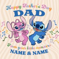 Tap to view Stitch - From Your Little Monsters Happy Father's Day Square Card
