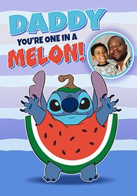 Tap to view Stitch One In A Melon Daddy Father's Day Photo Card