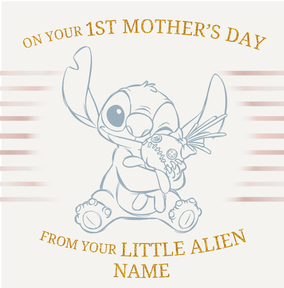 Disney Blue Stitch Little Alien Mothers Day Card