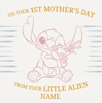 Disney Pink Stitch Little Alien Mothers Day Card