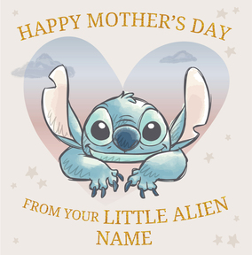 Disney Stitch Little Alien Square Mothers Day Card