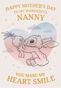 Disney Stitch Heart Smile Mothers Day Card