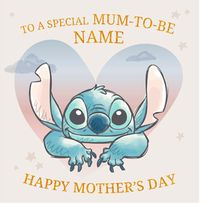 Disney Stitch Heart Mum to Be Mothers day Card