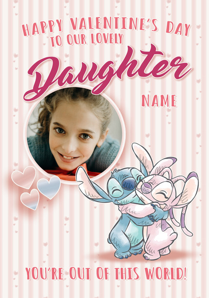 Disney Stitch Lovely Daughter Valentines Card
