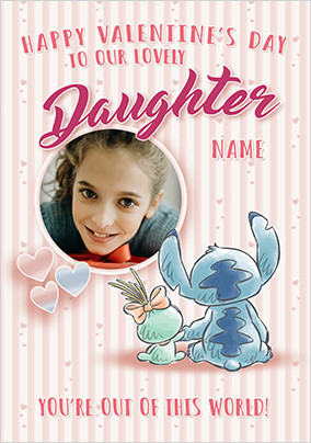 Disney Stitch Lovely Daughter Valentines Card