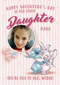 Tap to view Disney Stitch Lovely Daughter Valentines Card