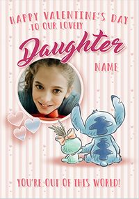 Tap to view Disney Stitch Lovely Daughter Valentines Card