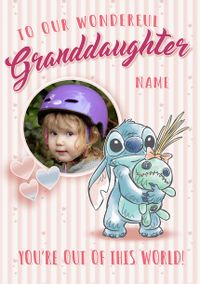 Disney Stitch Granddaughter Valentines Card