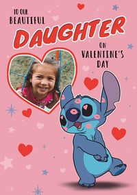 Tap to view Stitch Beautiful Daughter Valentine's Day Photo Card