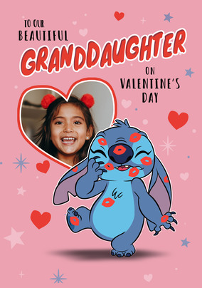 Stitch Granddaughter Valentine's Day Photo Card