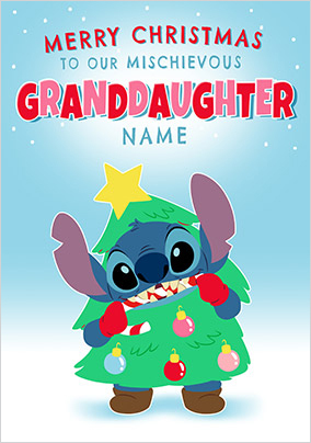 Stitch Granddaughter Christmas Card