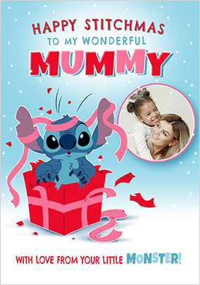 Stitch Mummy Christmas Photo Card