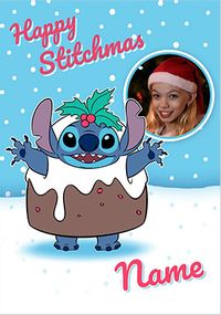 Tap to view Stitch Christmas Pudding Photo Card
