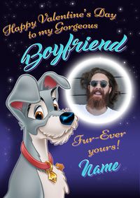Disney Lady and the Tramp Boyfriend Valentines Card