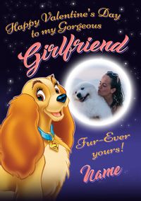 Disney Lady and the Tramp Girlfriend Valentines Card
