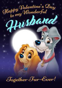Disney Lady and the Tramp Husband Valentines Card