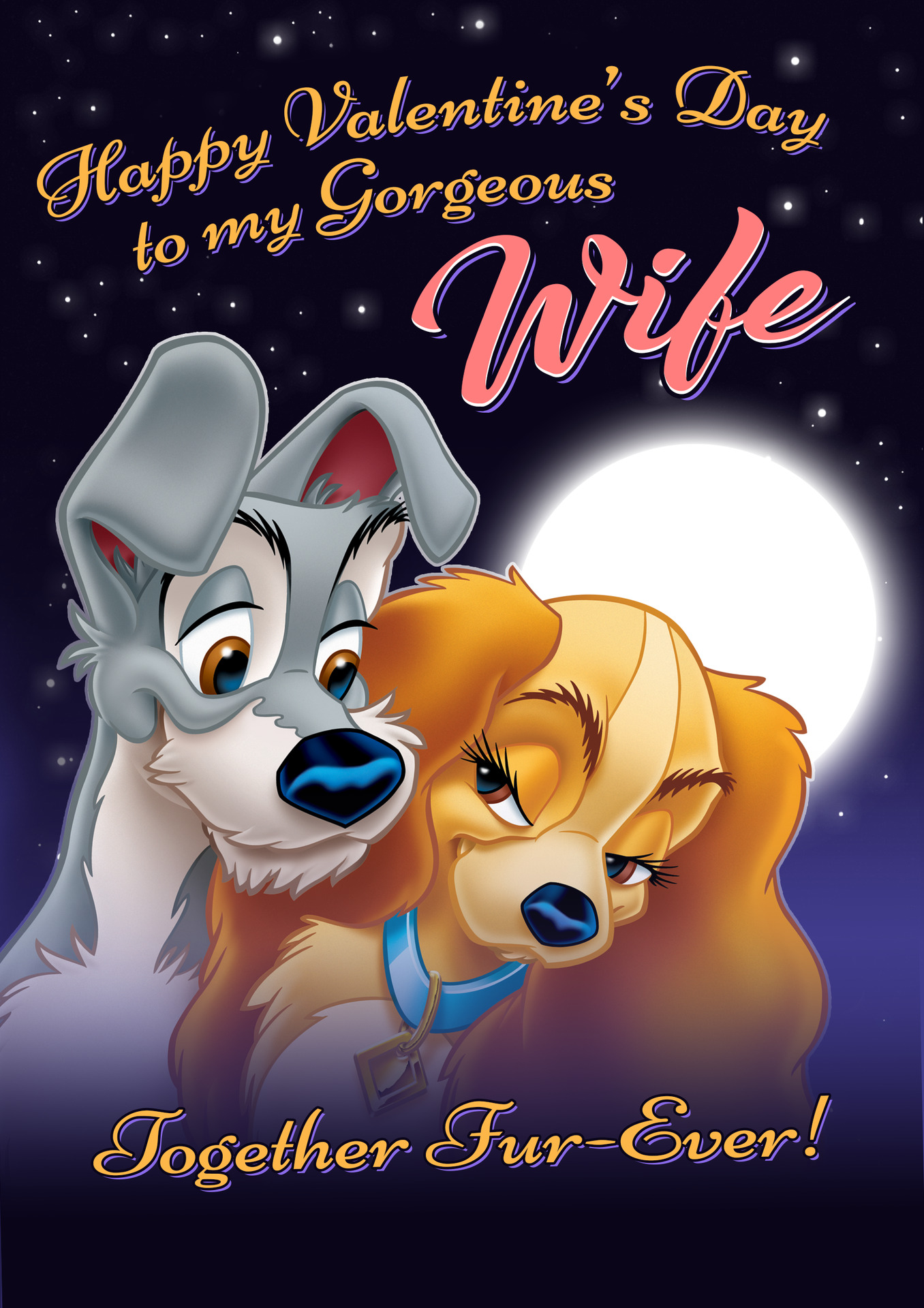 Disney Lady and the Tramp Wife Valentines Card