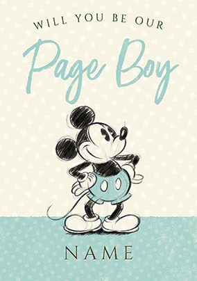 Mickey - Mickey Mouse - Page Boy Personalised Card