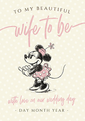 Minnie Mouse - Wife to Be Personalised Wedding Card