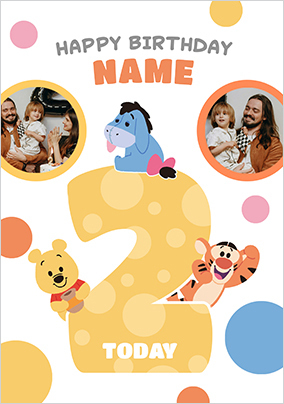 Winnie The Pooh Age 2 Multi Photo Birthday Card