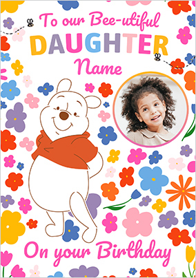 Winnie The Pooh Daughter Birthday Photo Card