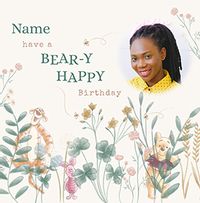 Tap to view Winnie The Pooh Bear-y Happy Birthday Square Photo Card