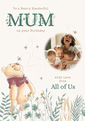 Winnie The Pooh Mum From All Of Us Birthday Photo Card