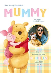 Tap to view Winnie The Pooh Best Cuddles Mummy Birthday Photo Card
